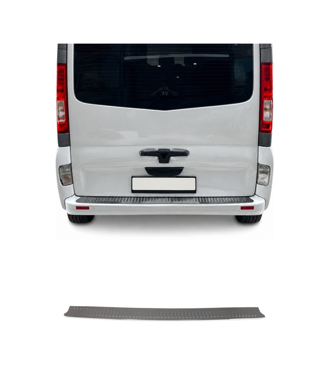 Opel Vivaro A 2001-2014 Uyumlu Krom Arka Tampon Eşiği Paslanmaz Çelik Siyah