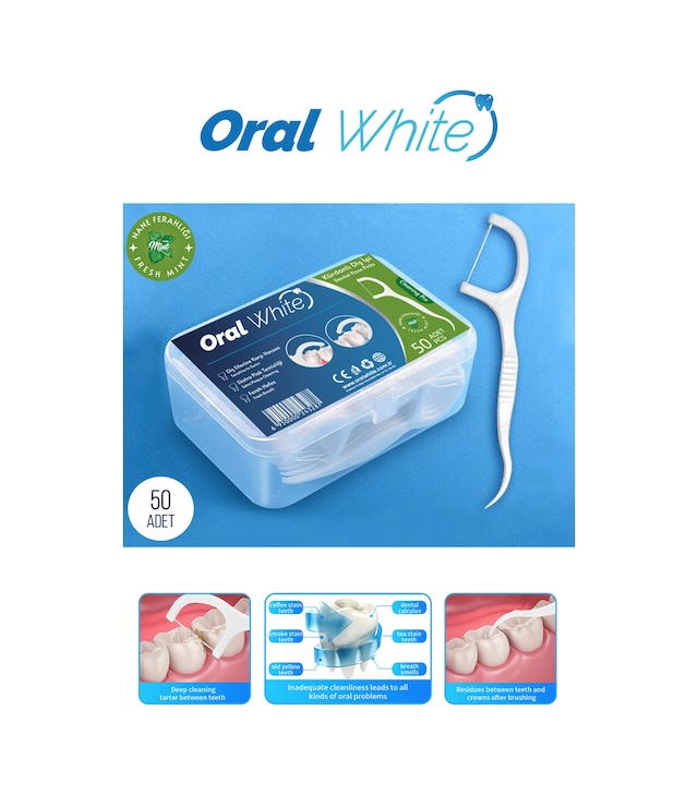 Oral White Cleaning Pro Diş İpi Naneli 50'li