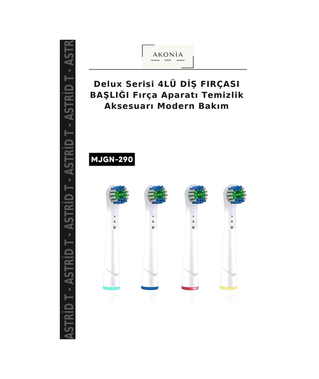 Delux Serisi 4lü Diş Fırçası Başlığı Fırça Aparatı Temizlik Aksesuarı Modern Bakım