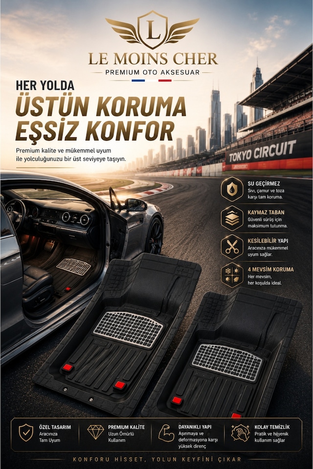 Maserati Mc20 Havuzlu Oto Paspası Kaymaz Taban Dayanıklı Enerji Krom