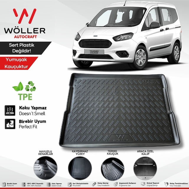 Ford Courier Uyumlu Bagaj Havuzu 2014 2023 Arası 3d Ultraflex Esnek