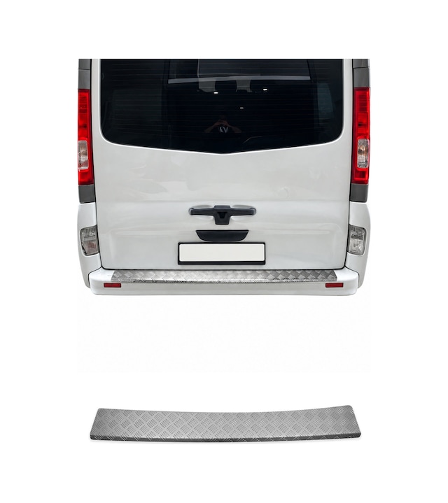 Renault Trafic Iı 2001-2014 Uyumlu Mat Arka Tampon Eşiği Alüminyum Gümüş
