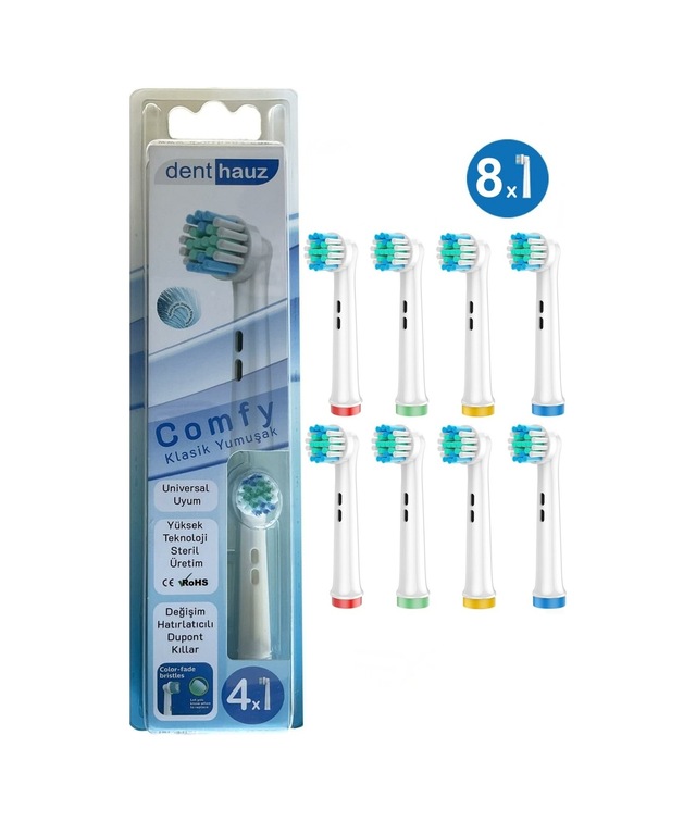 Comfy - Klasik Yumuşak Oral B Şarjlı Diş Fırçası Yedek Başlığı - 8 Adet Yedek Başlık