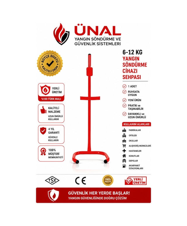 6-12 Kg Yangın Söndürme Cihazı Sehpası Yangın Söndürücü Standı Metal Sehpa