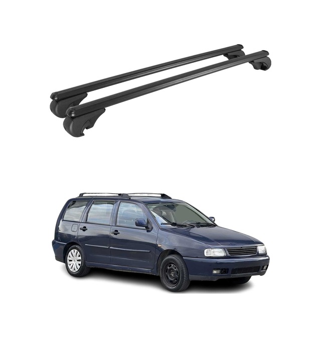 Vw Polo Iıı Station Wagon 1997-2001 Arası Uyumlu Port Bagaj Taşıyıcı Ara Atkı Alüminyum Siyah 2 Parça