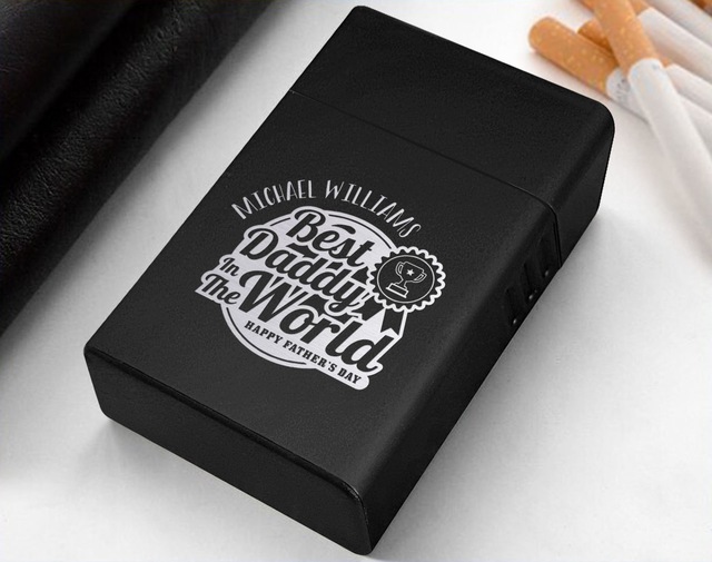 Bk Gift Kişiye Özel İsimli Tasarımlı Siyah Metal Sigara Kutusu