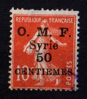 O.m.f. Suriye 50 Centimes 1921 Op0554 Teşhir Ürün