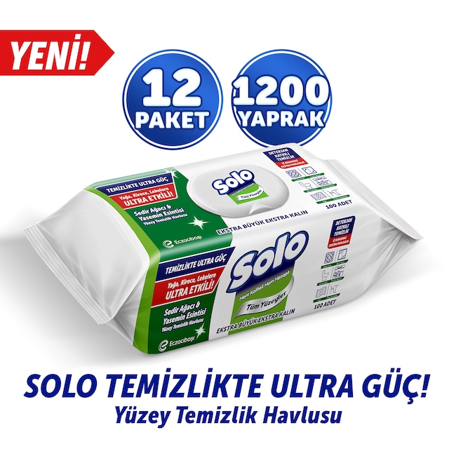 Solo Sedir Ağacı Yasemin Esintisi Yüzey Temizlik Havlusu 12'li
