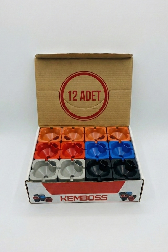 Araç İçi Çakmaklıklı Küllük 12 Adet Toptan Oto Küllük Seti 9x8 Cm