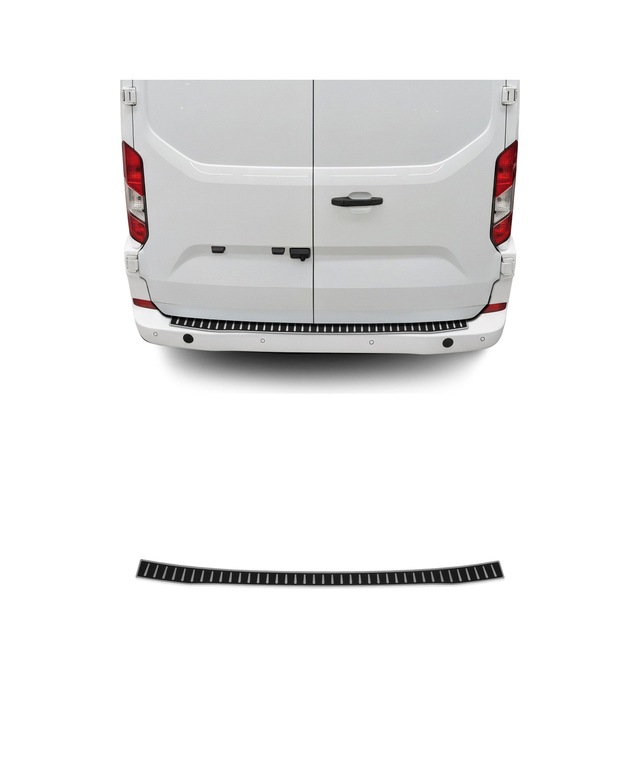 Vw Transporter T7 2024-2027 Uyumlu Arka Tampon Eşiği Krom-karbon Folyolu
