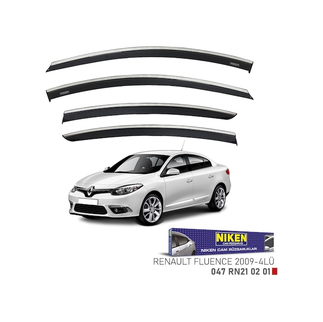 Renault Fluence Cam Rüzgarlığı Kromlu Niken