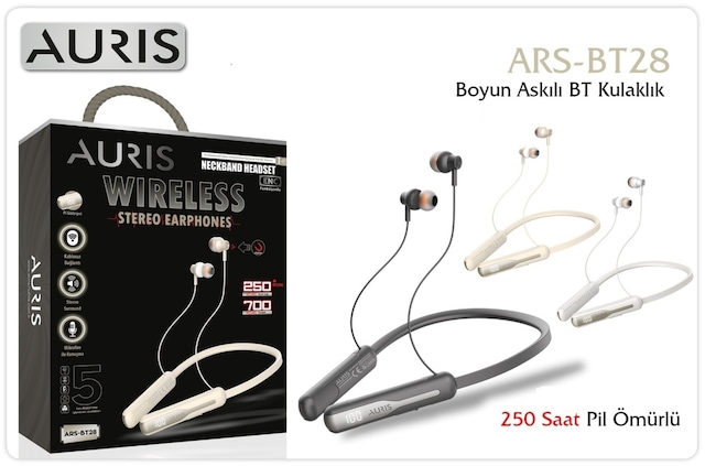 Auris Bt28 250 Saat Lcd Boyun Askılı Bluetooth Kulaklık