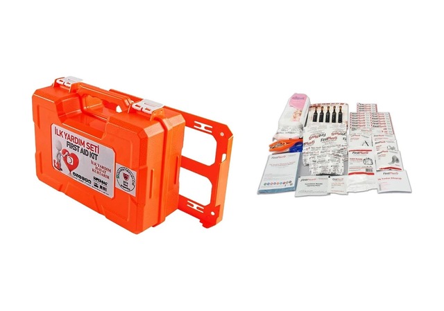 Ecza Dolabı Pl 106 Turuncu Renk + İlkyardım İçerik paketi