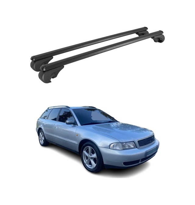 Audi A4 B5 Avant 1995-2001 Arası Uyumlu Port Bagaj Taşıyıcı Ara Atkı Alüminyum Siyah 2 Parça