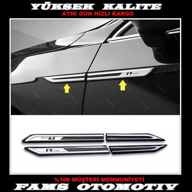 Vw Passat B8.5 R-Line Krom Çamurluk Çıtası Siyah 2019 ve Sonra...