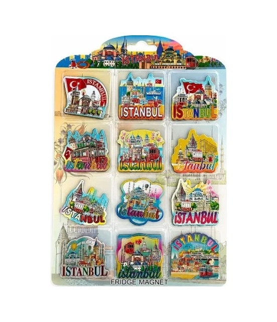 Lb İstanbul Temalı Silikon Buzdolapı Süsü Magnet 12'li Set