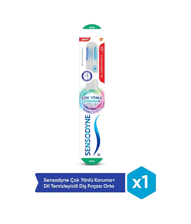 Sensodyne Çok Yönlü Koruma+ Dil Temizleyicili Diş Fırçası Orta