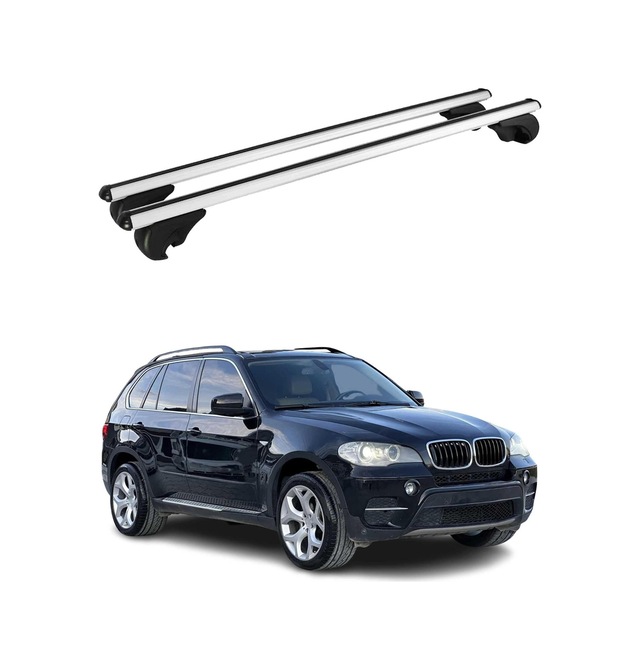Bmw X5 E70 2007-2013 Arası Uyumlu Port Bagaj Taşıyıcı Ara Atkı Alüminyum Gümüş 2 Parça