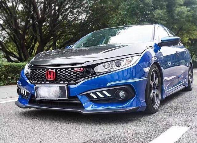 Autogp Honda Civic Fc5 Uyumlu Ön Panjur Ve Far Kaşları Siyah Si Model 2016+
