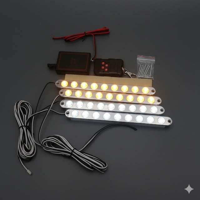 Led Lamba 4x9 Ledli Panjur İçi Farklı Modlu Lamba Sarı -beyaz 12v