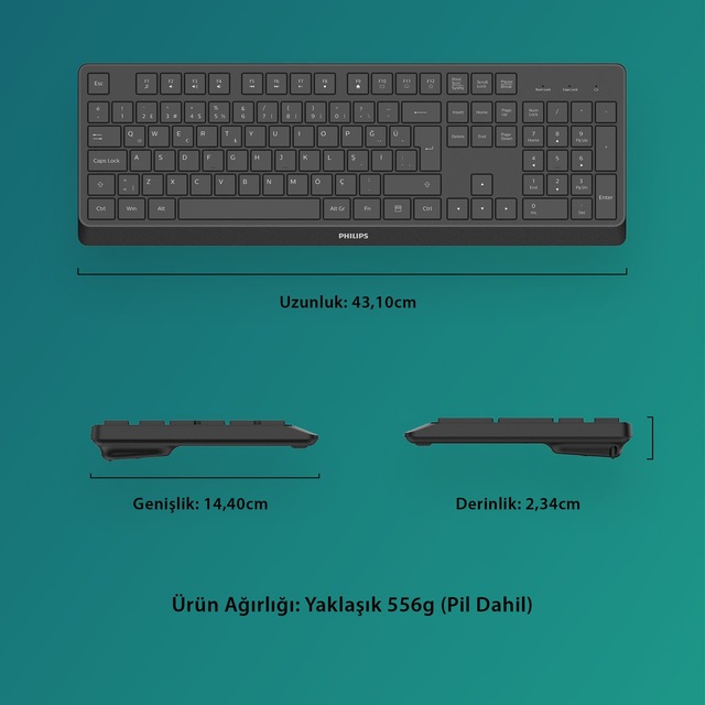 Philips SPK6368 Kablosuz Türkçe Q Klavye