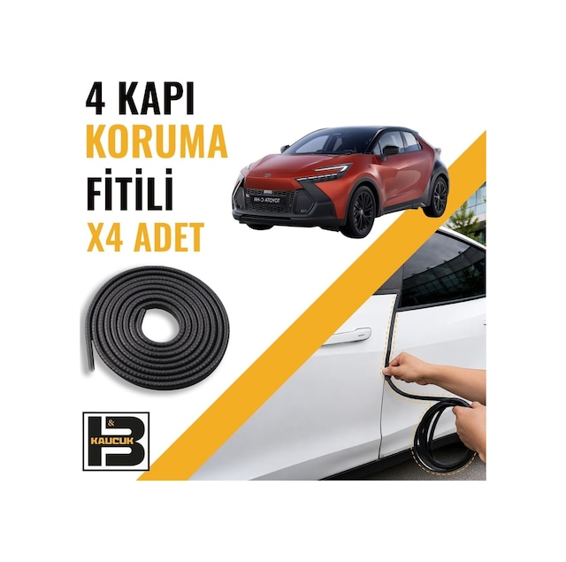 Toyota C-hr 2020-2025 Kapı Koruma Fitili-4 Kapı-siyah-bm2307