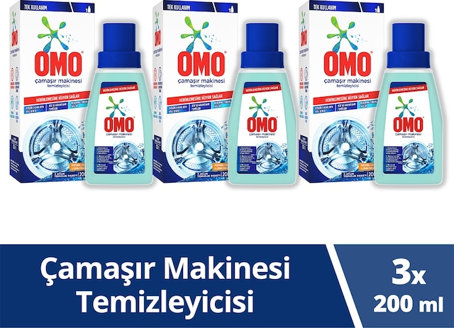 Omo Çamaşır Makinesi Temizleyicisi Çam Esintisi 3 x 200 ML
