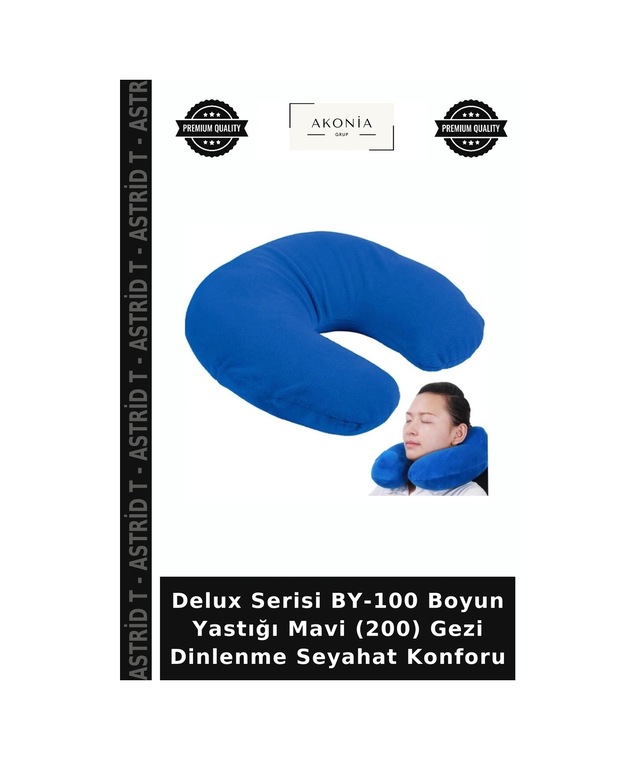 Delux Serisi By-100 Boyun Yastığı Mavi 200 Gezi Dinlenme Seyahat Konforu