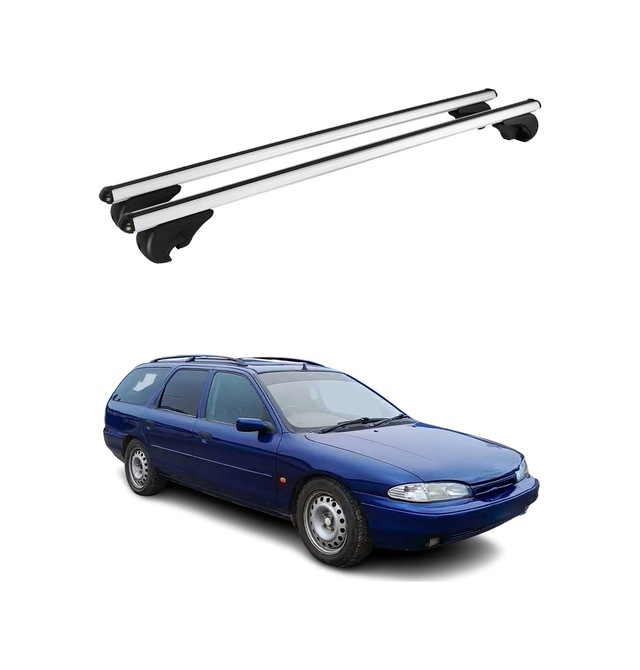 Ford Mondeo I Station Wagon 1993-2001 Arası Uyumlu Port Bagaj Taşıyıcı Ara Atkı Alüminyum Gümüş 2 Parça
