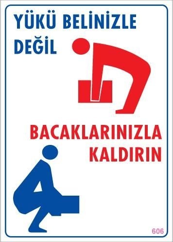Buradabulabilirsin Yükü Belinizle Değil Bacaklarınızla Kaldırınlevhası 25x35 Kod: 606 Nl