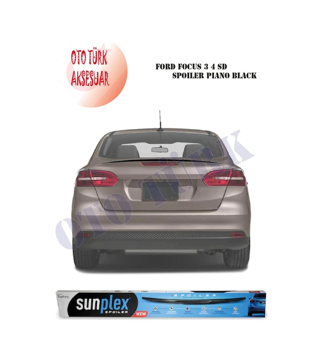 Ford Focus 3 Sedan Spoiler Piano Black Sunplex A+ Kalite