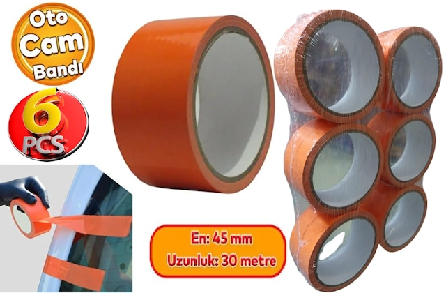 Oto Cam Sabitleme Montaj Bandı İz Bırakmaz 45 Mmx30 Metre 6 Adet