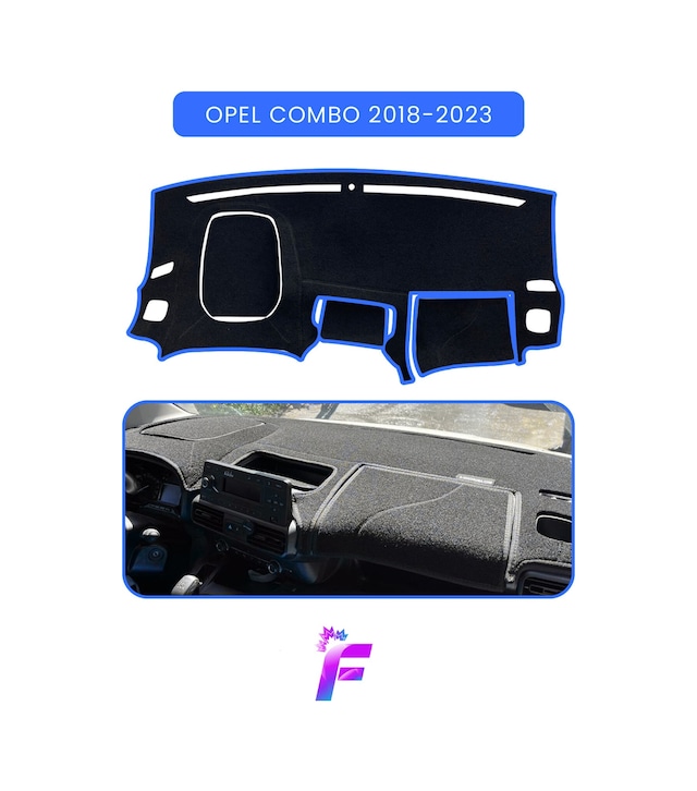 Opel Combo 2018-2023 Uyumlu Torpido Örtüsü Çatlama Ve Isıya Karşı Tam Koruma Oto Aksesuar T29 Torpido Halısı