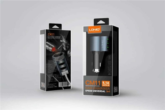 Ldnıo Cm11 5.1A Otomatik 3 Port Oto Araç Şarj Aleti+Qc 3.0