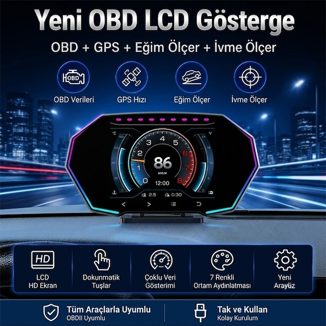 Ally F11 Obd2 + Gps Head Up Display Hud, Dijital Hız Göstergesi