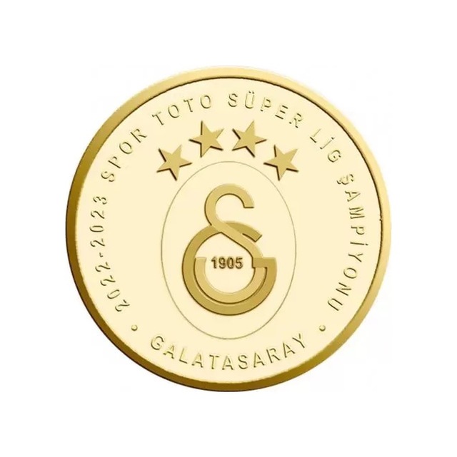 Galatasaray 23.şampiyonluk Gümüş Üzeri Altın Kaplama Hatıra Paras