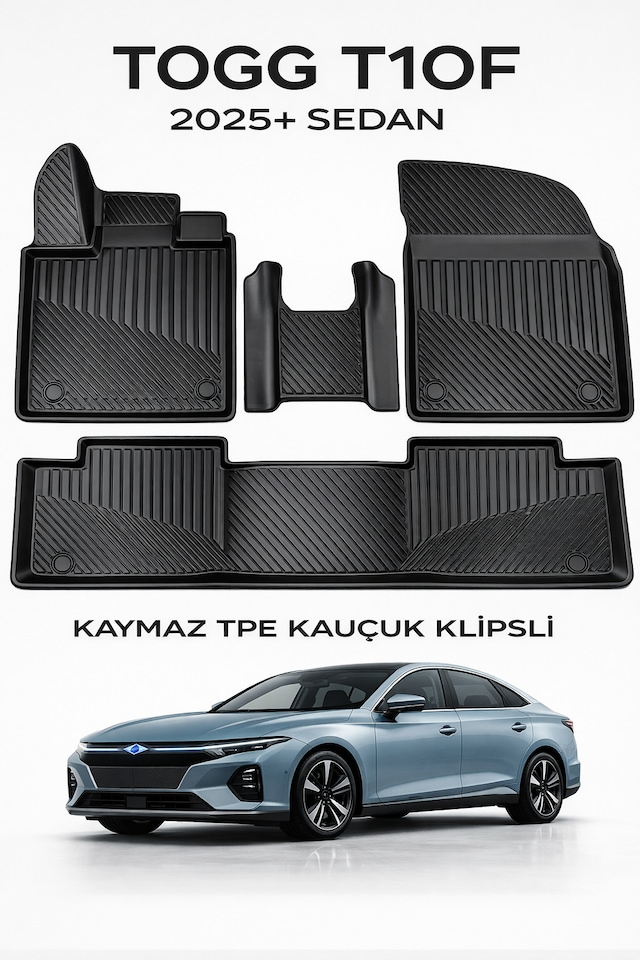 Togg T10f 2025+ Sedan 3d Oto Paspas Tam Uyum Siyah