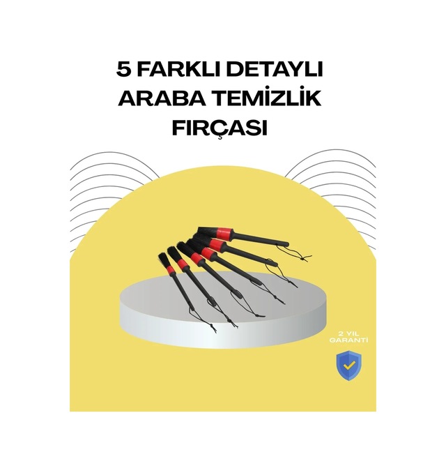Ers 5 Boy Fırçalı Araba Temizlik Seti-derin Temizlik Sağlayan Yumuşak Fırçalar