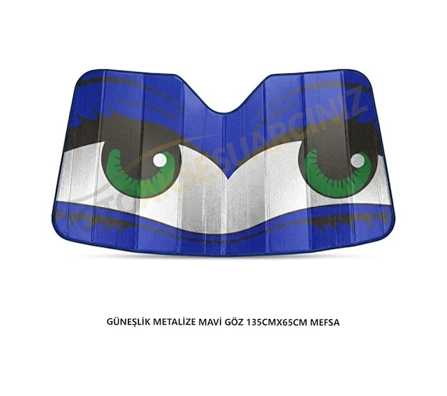Güneşlik Metalize Ön Cam Mavi Göz 135cmx65cm