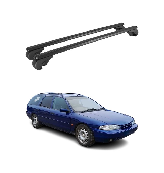 Ford Mondeo I Station Wagon 1993-2001 Arası Uyumlu Port Bagaj Taşıyıcı Ara Atkı Alüminyum Siyah 2 Parça