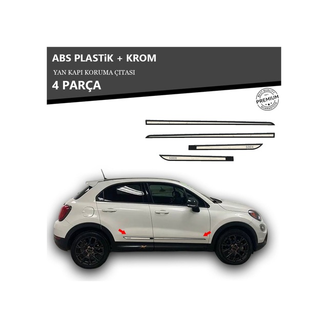 Fıat 500x Yan Kapı Koruma Çıtası Plastik + Krom Unvrslppkçt00037