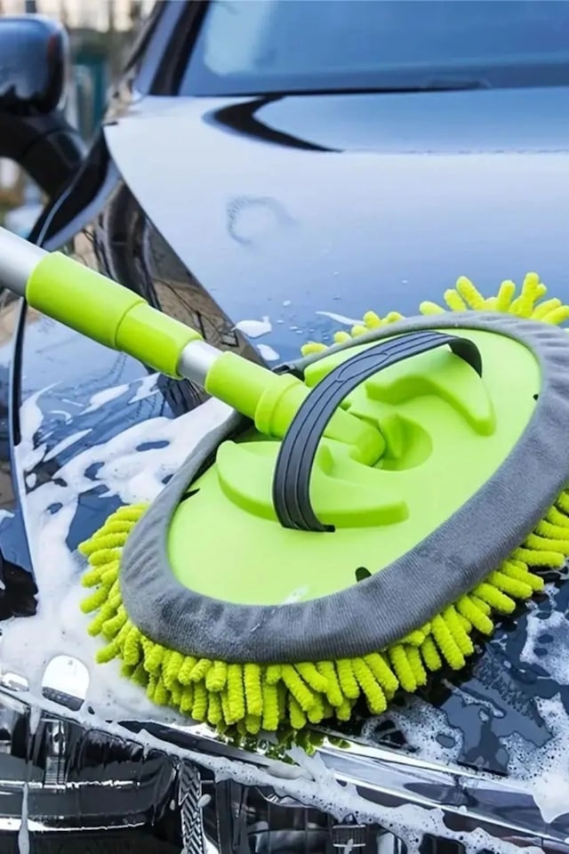 Universal Uyumlu Oto Yıkama Seti Mop Mikrofiber Bezli Teleskopik Saplı