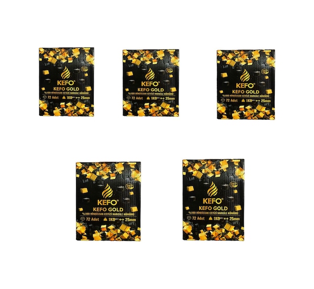 5 Adet 1 Kg Kefo Gold Special Hindistan Cevizi Nargile Kömürü