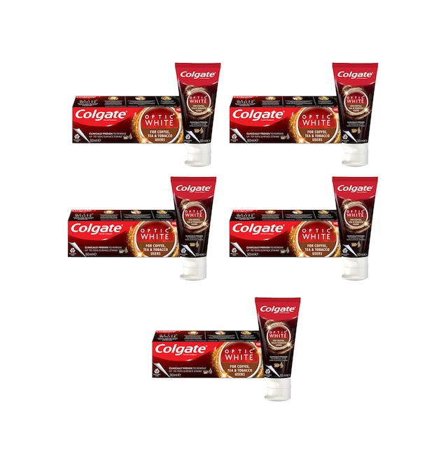 Colgate Optic White Kahve Çay ve Tütün Kullananlar için Diş Macunu 5 x 50 ML