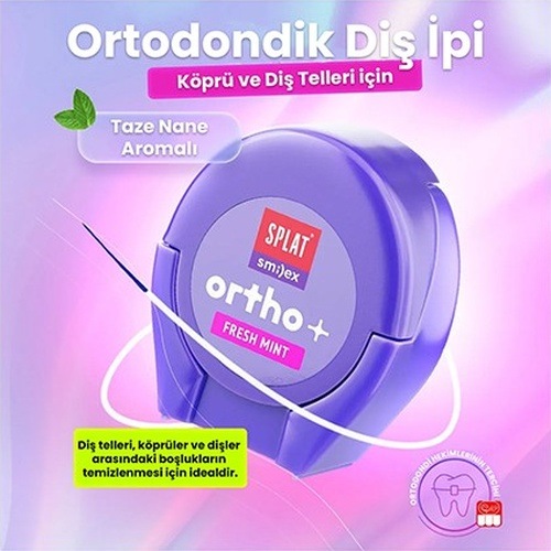 Splat Diş Telleri Için Özel Smilex Ortho+ Nane Aromalı Diş Ipi