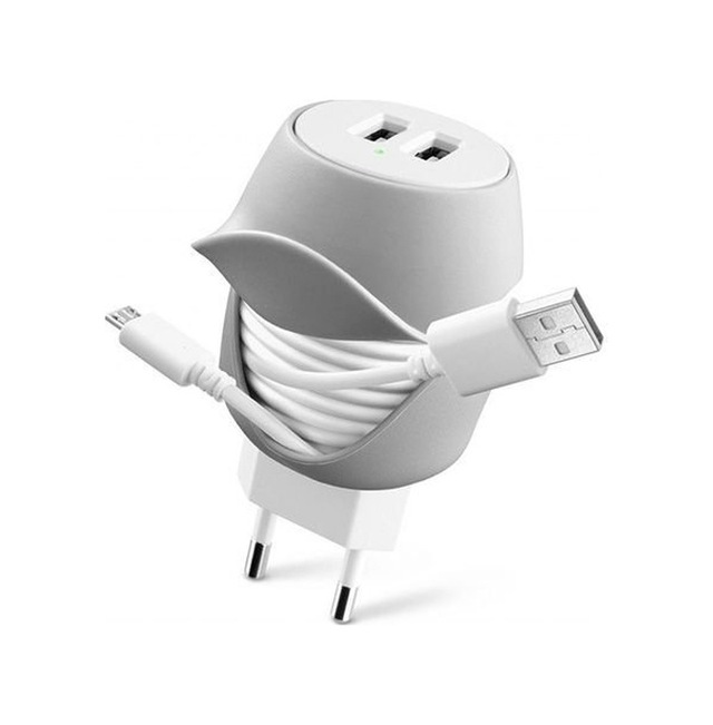 Cellular Line Twister Charger Dual 10w 2.1a Seyahat Şarj Aleti Beyaz