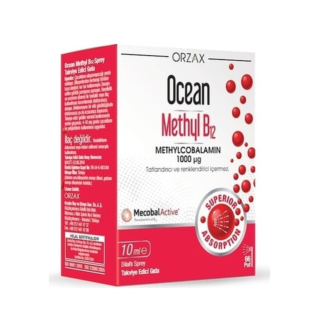 Ocean Methyl B12 1000 Mcg 10 ML Dilaltı Sprey