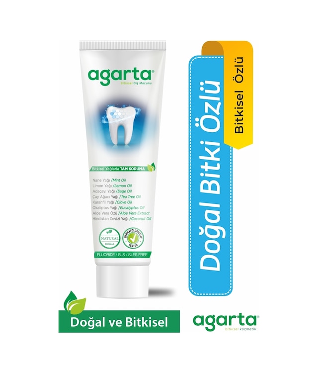 Agarta Doğal Bitki Özlü Florürsüz Beyazlatıcı Diş Macunu 100 ML