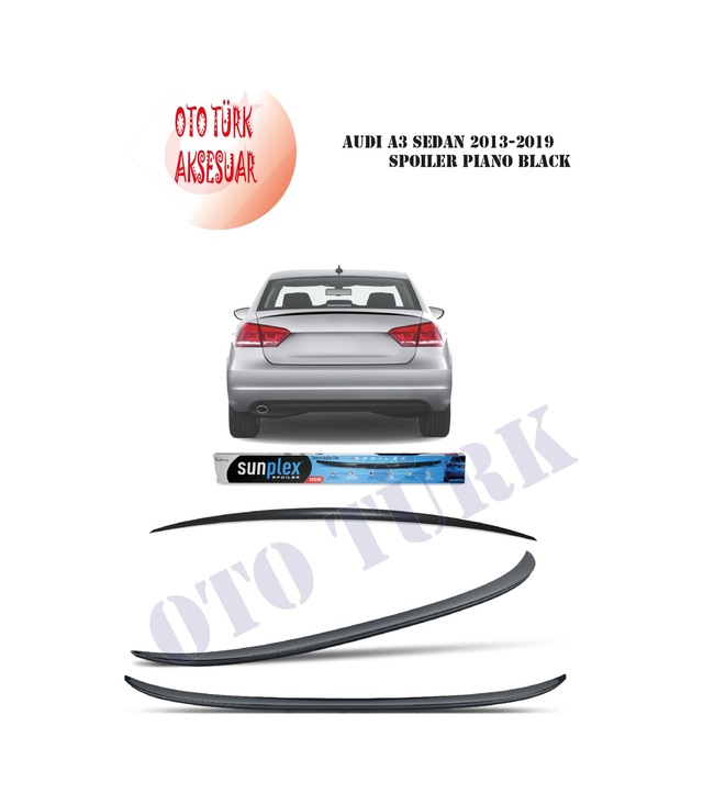 Audı A3 Sedan 2013-2019 Spoiler Piano Black Enjensiyon Baskı