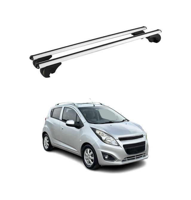 Chevrolet Spark M300 2010-2015 Arası Uyumlu Port Bagaj Taşıyıcı Ara Atkı Alüminyum Gümüş 2 Parça
